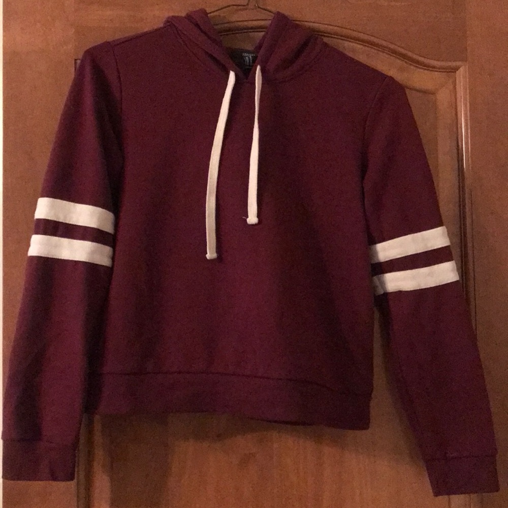 Burgundy Cropped Hoodie